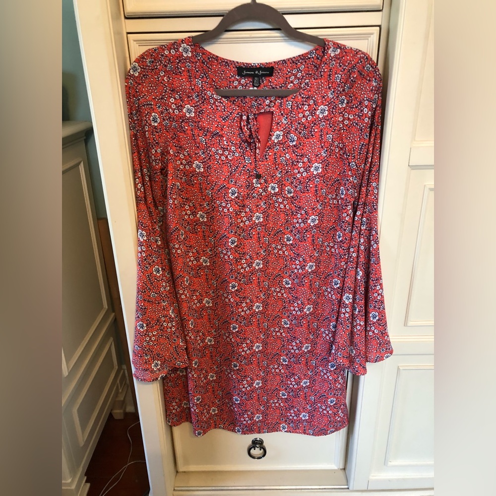 Jasmine and Juliana long sleeve pink floral dress size 2